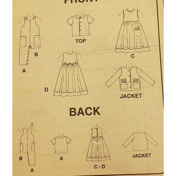 Vintage Toddlers Rompers, Dress, Jacket, Shirt Sewing Pattern Easy McCall's 2033 - Picture 2 of 5